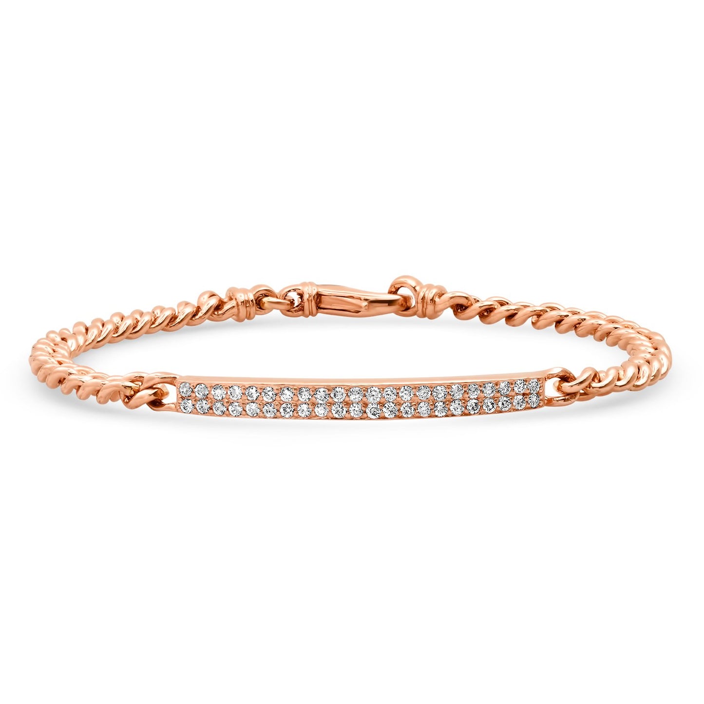 LUCY MALIKA PAVE DIAMOND CUBAN LINK TENNIS BRACELET