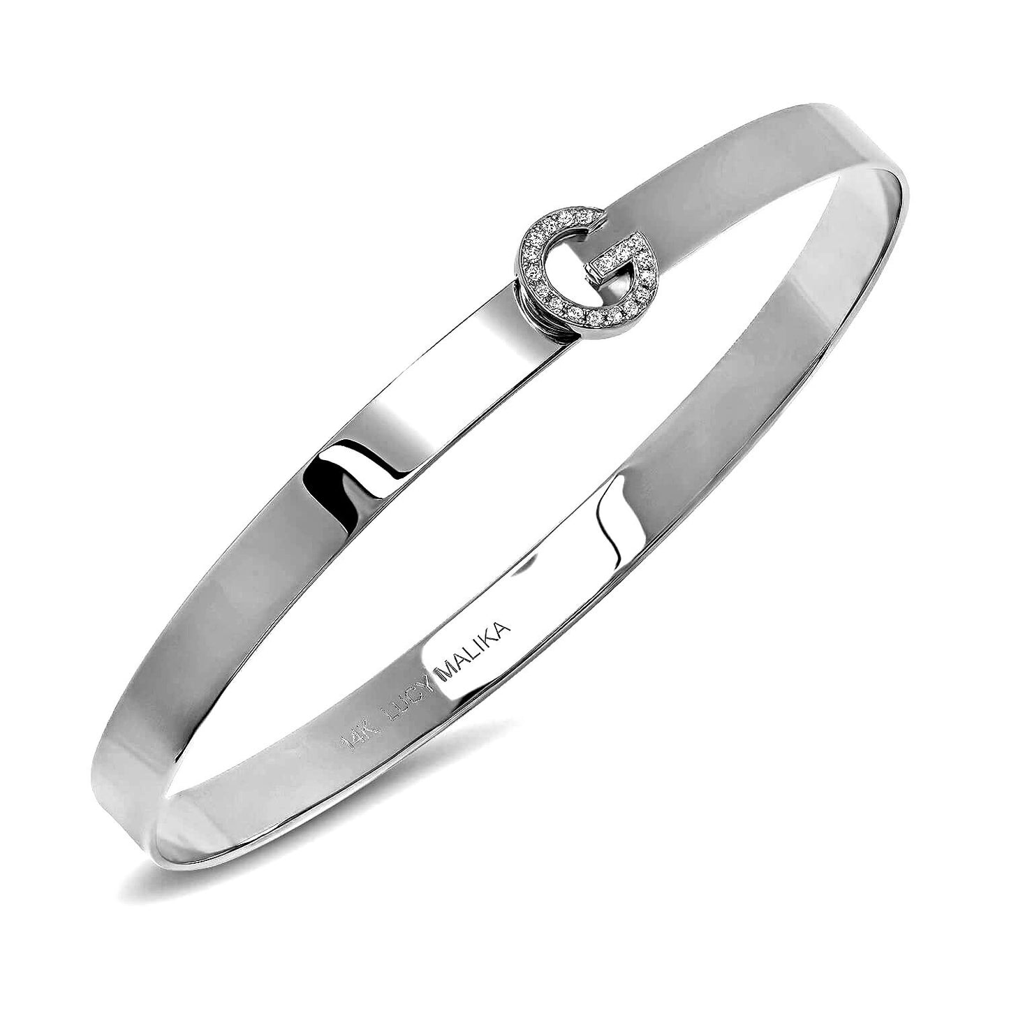 LUCY MALIKA PERSONALIZED INITIAL BANGLE BRACELET