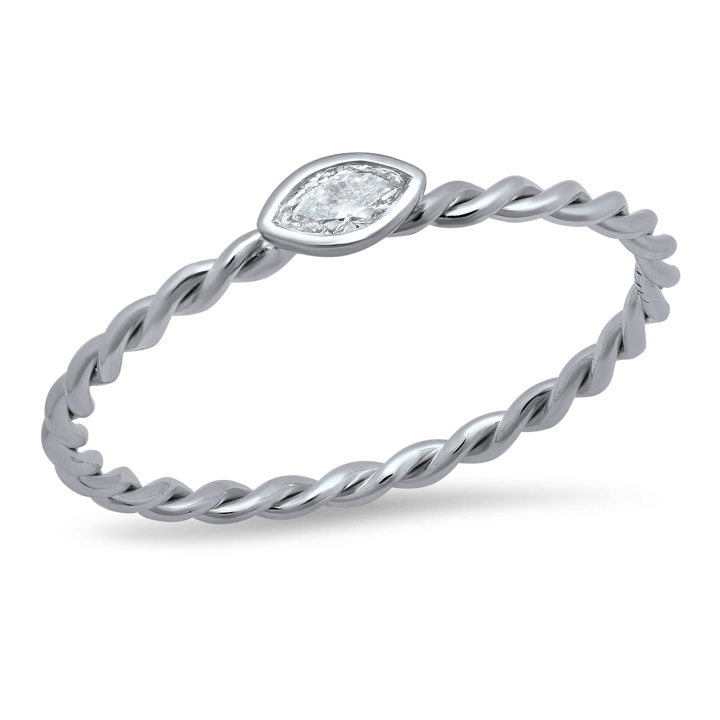 LUCY BRIDAL NAVETTE TWISTED MARQUISE STACKER