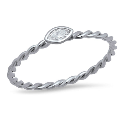 LUCY BRIDAL NAVETTE TWISTED MARQUISE STACKER