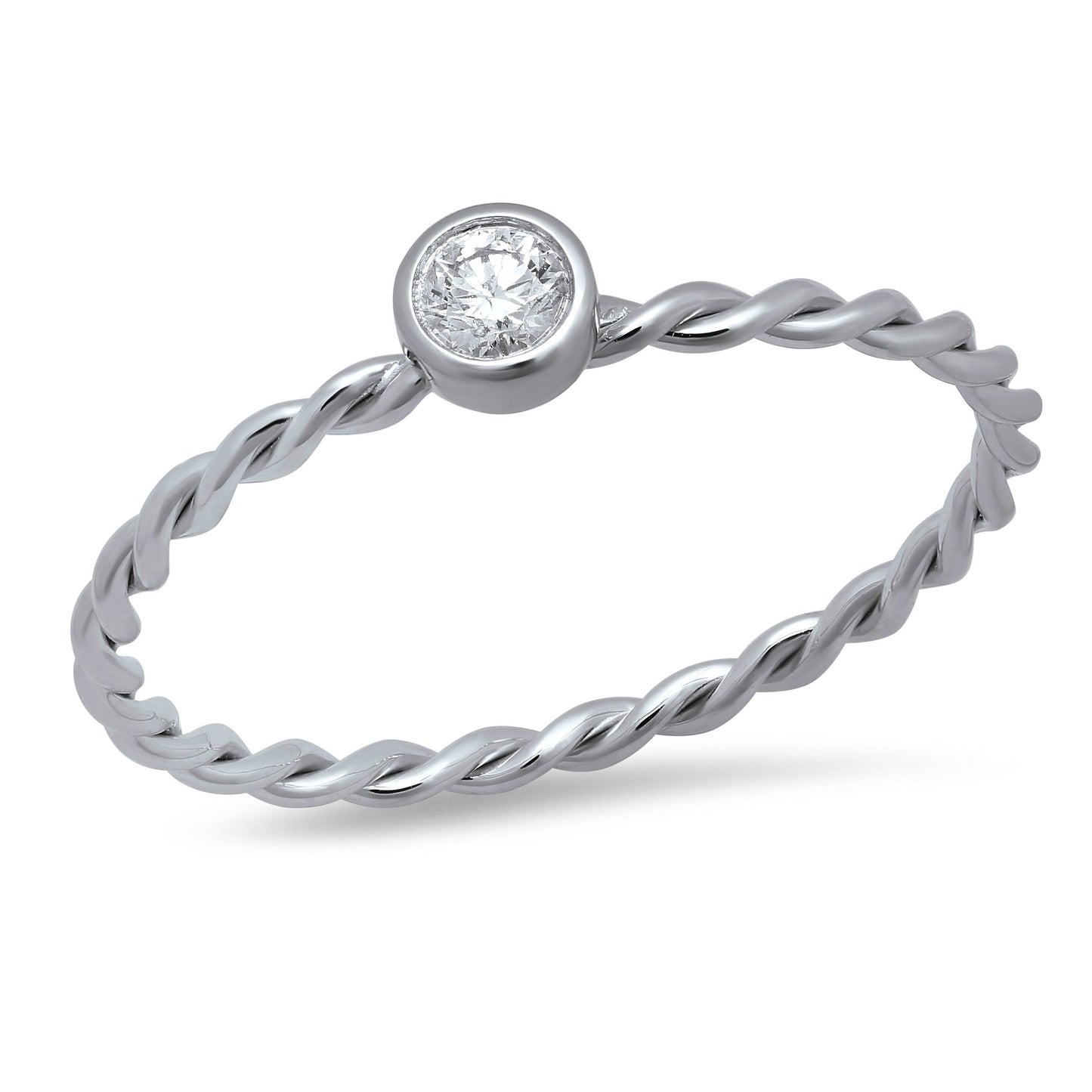 LUCY BRIDAL NAVETTE TWISTED ROTUND STACKER