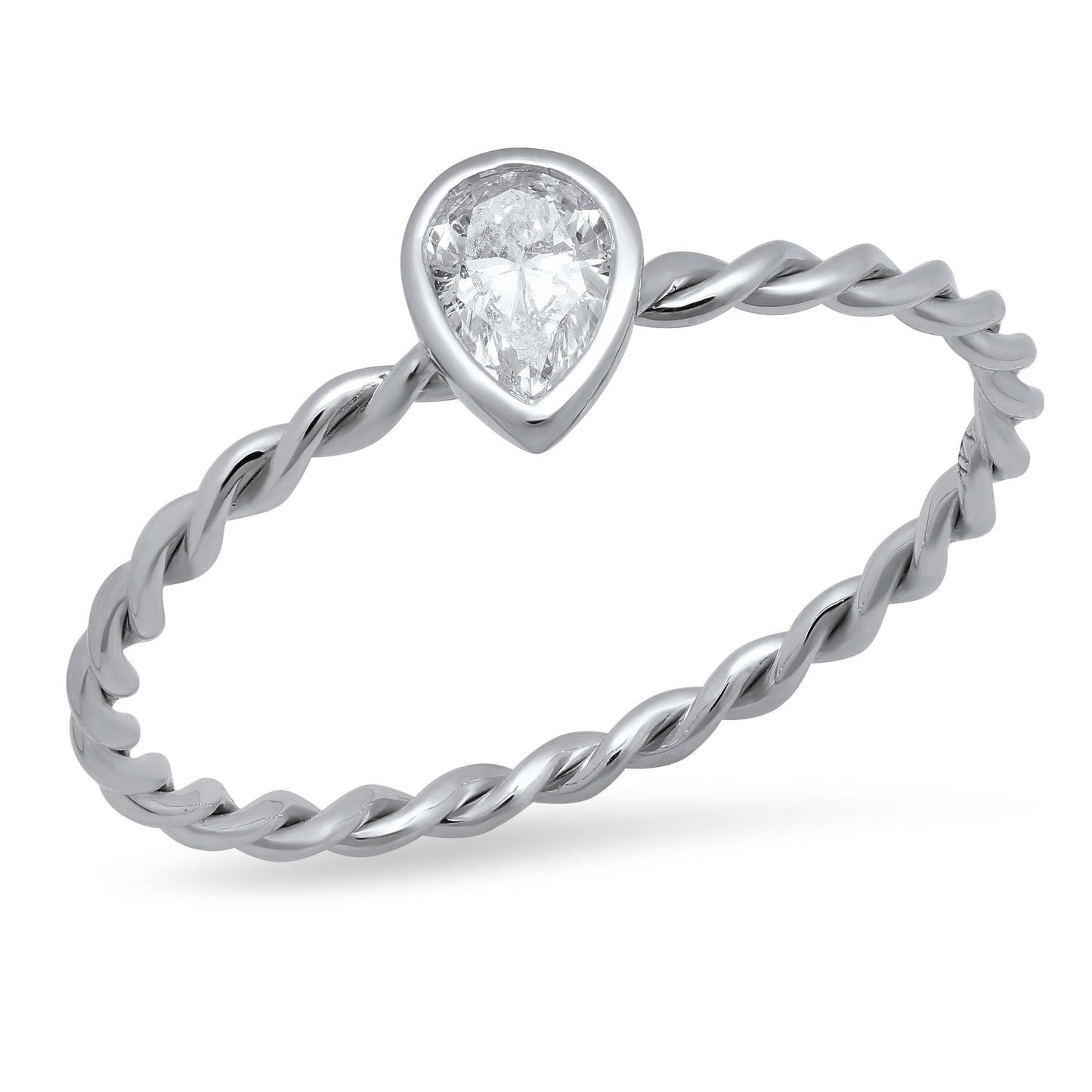 LUCY BRIDAL NAVETTE TWISTED PEAR STACKER