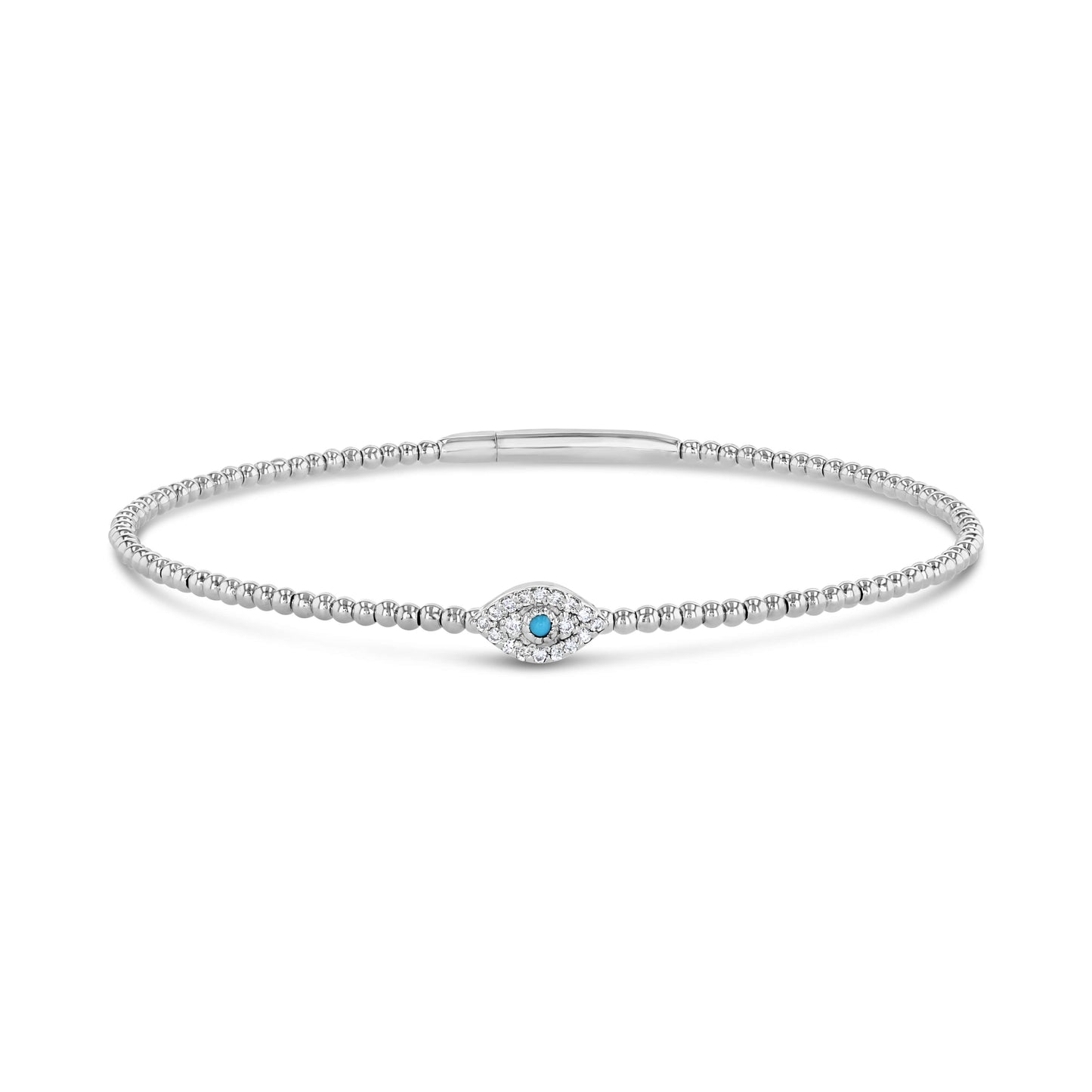 LUCY MALIKA EVIL EYE BEAD BANGLE BRACELET