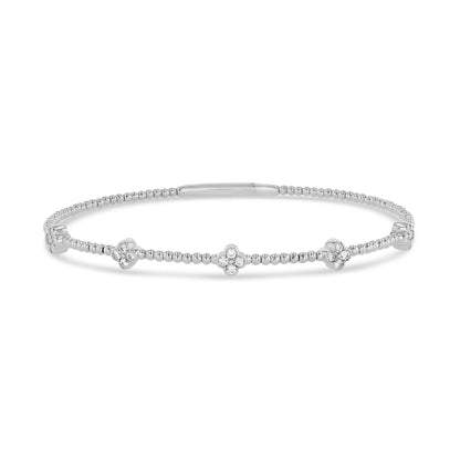 LUCY MALIKA FLOWER DIAMOND BANGLE BRACELET