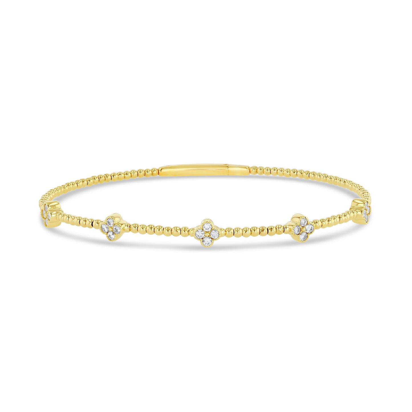 LUCY MALIKA FLOWER DIAMOND BANGLE BRACELET