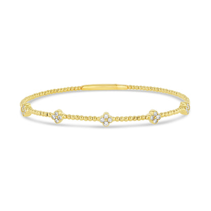 LUCY MALIKA FLOWER DIAMOND BANGLE BRACELET