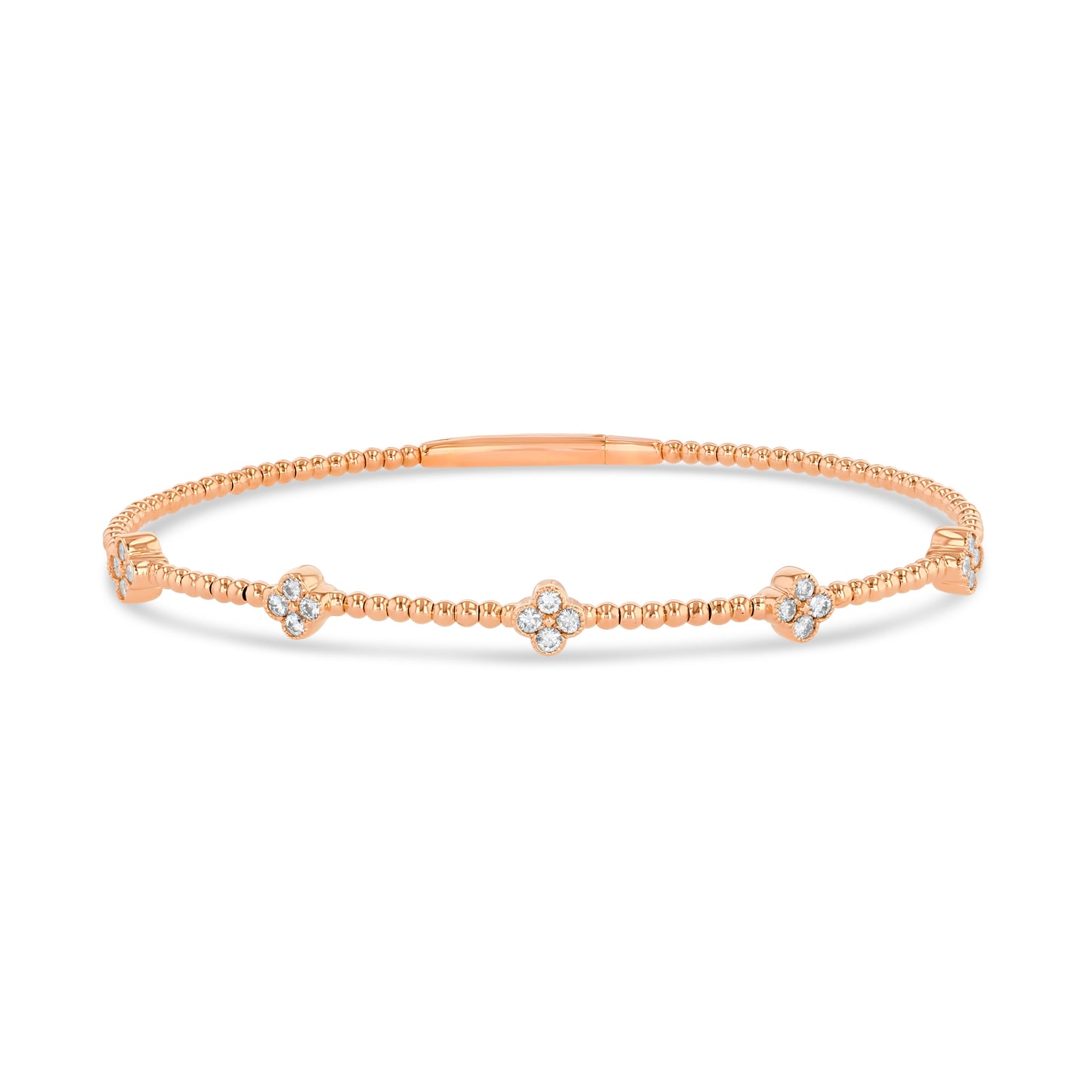 LUCY MALIKA FLOWER DIAMOND BANGLE BRACELET