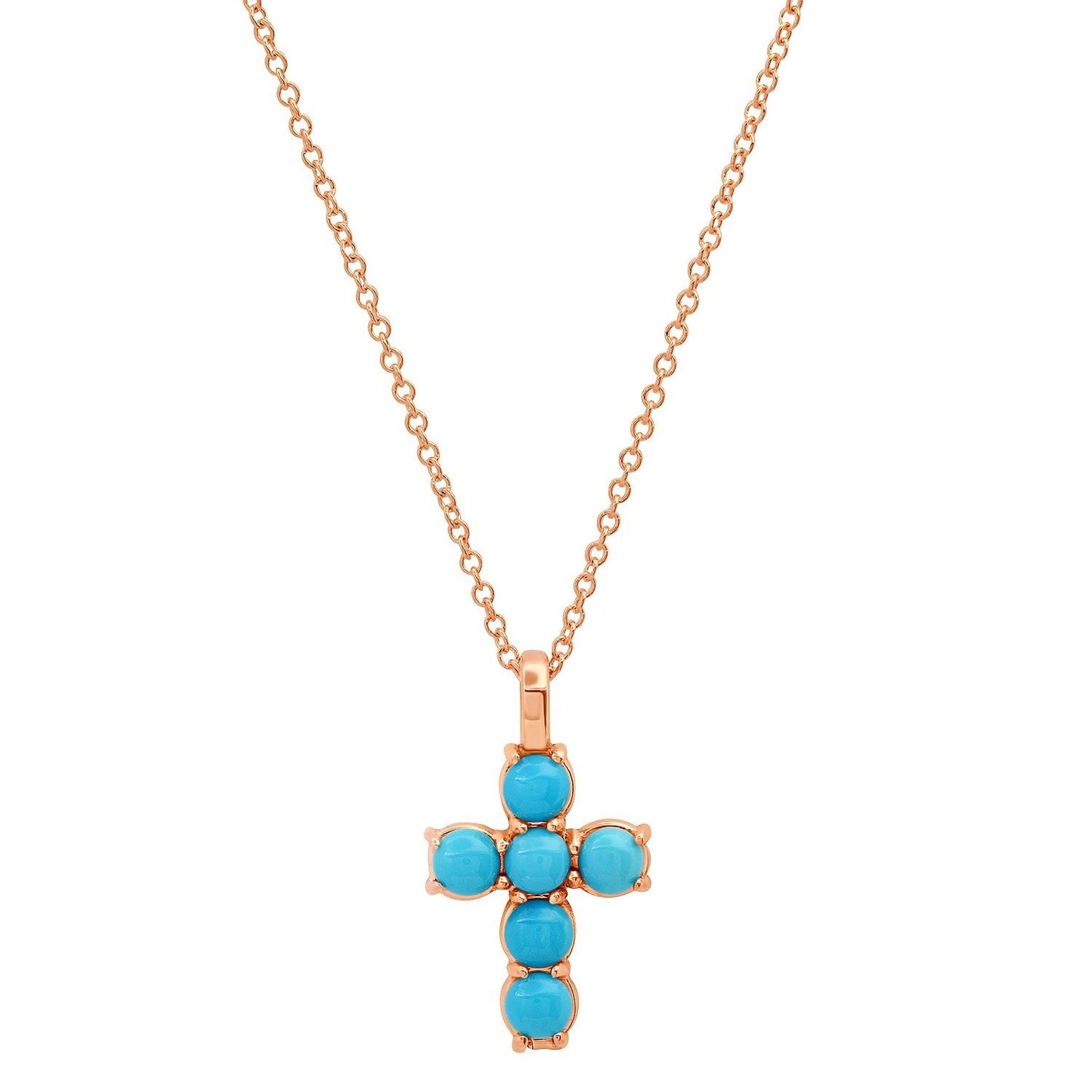 LUCY MALIKA TURQIOSE CROSS NECKLACE