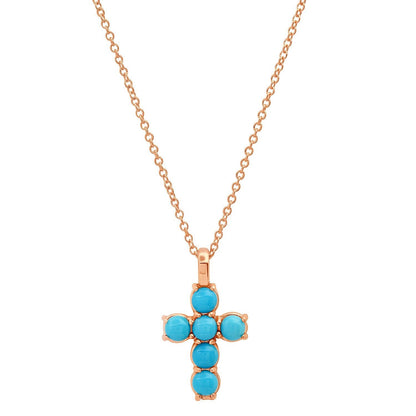 LUCY MALIKA TURQIOSE CROSS NECKLACE