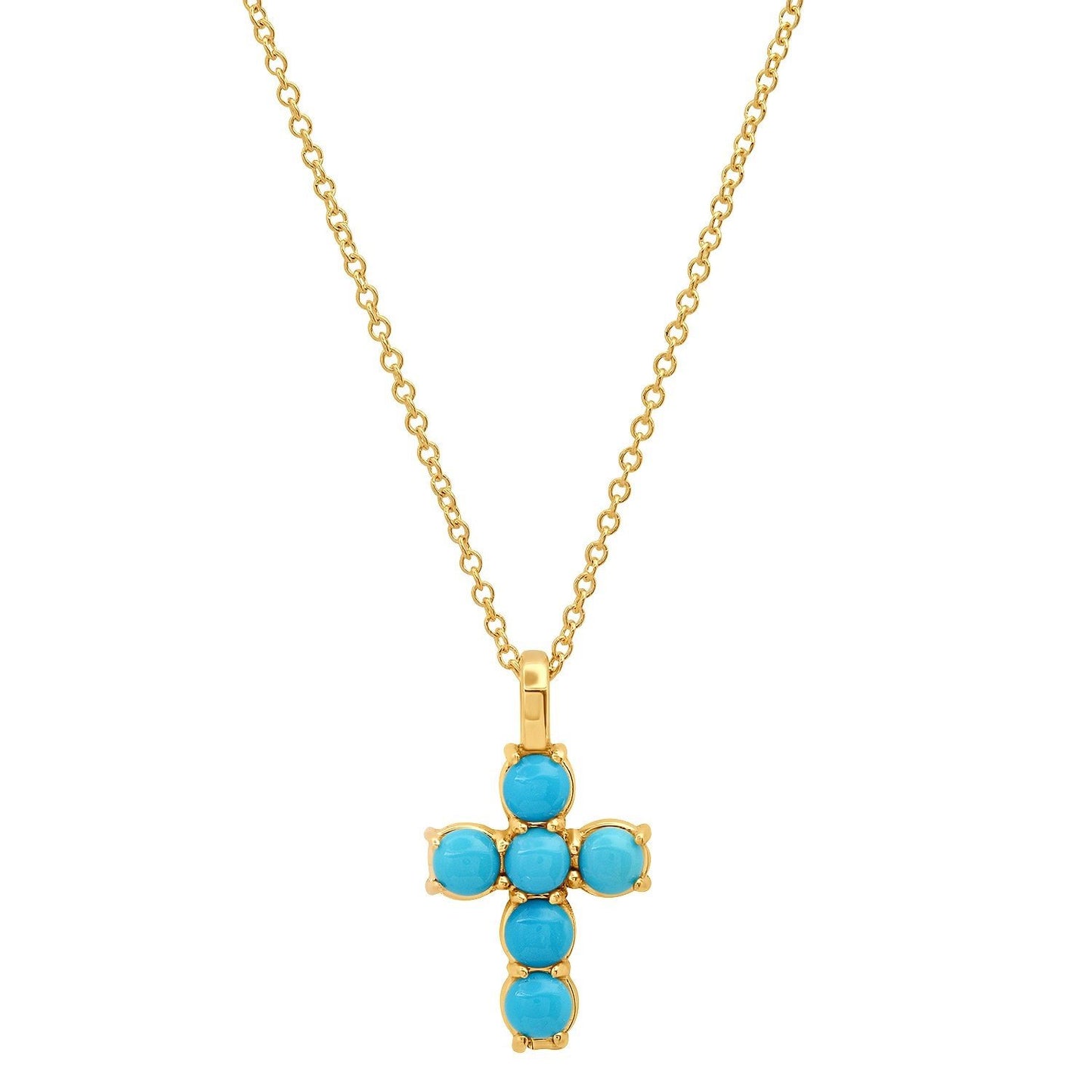 LUCY MALIKA TURQIOSE CROSS NECKLACE
