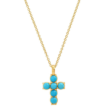 LUCY MALIKA TURQIOSE CROSS NECKLACE