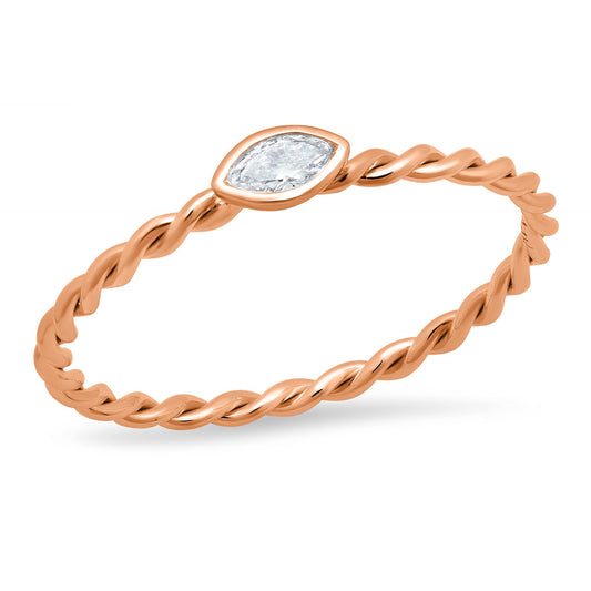 LUCY BRIDAL NAVETTE TWISTED MARQUISE STACKER