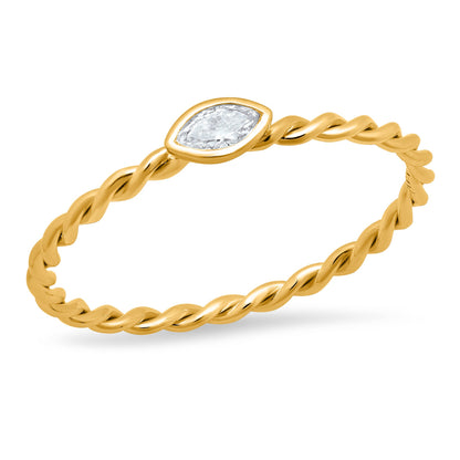 LUCY BRIDAL NAVETTE TWISTED MARQUISE STACKER