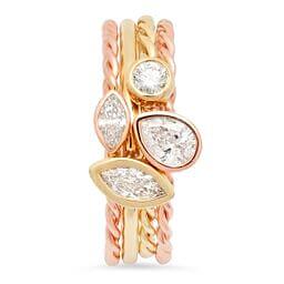 LUCY BRIDAL NAVETTE TWINE PEAR STACKER