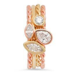 LUCY BRIDAL NAVETTE TRINE MARQUISE STACKER