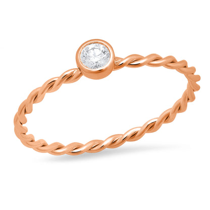 LUCY BRIDAL NAVETTE TWISTED ROTUND STACKER