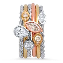 LUCY BRIDAL NAVETTE MARQUISE STACKER