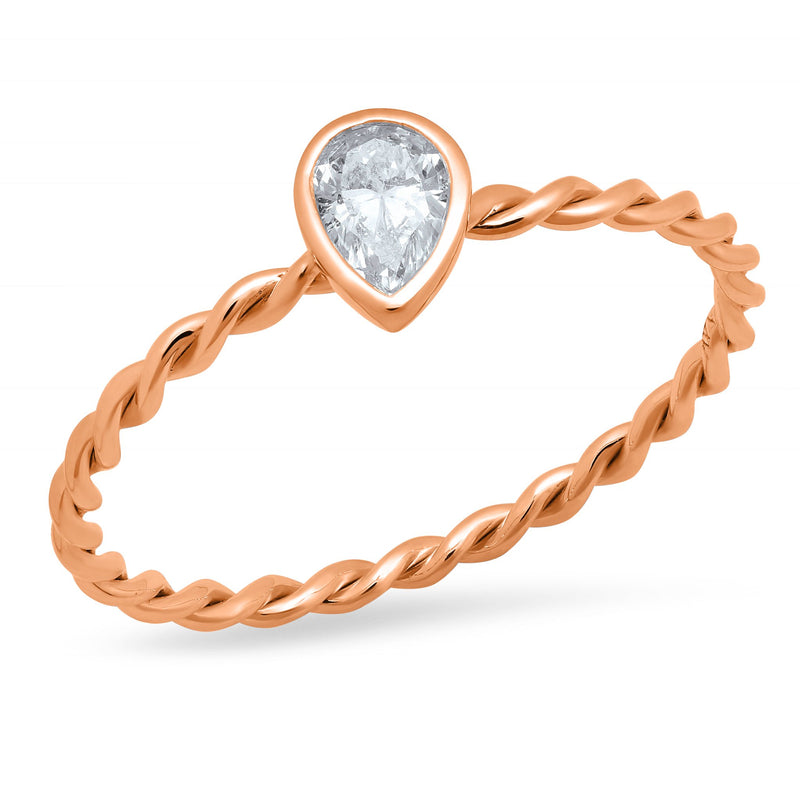 LUCY BRIDAL NAVETTE TWISTED PEAR STACKER