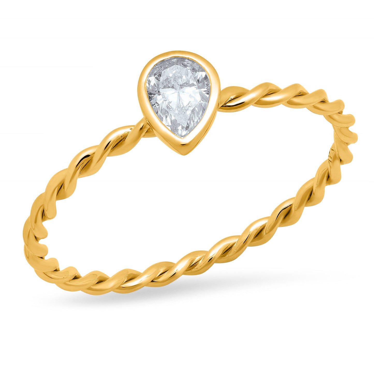 LUCY BRIDAL NAVETTE TWISTED PEAR STACKER