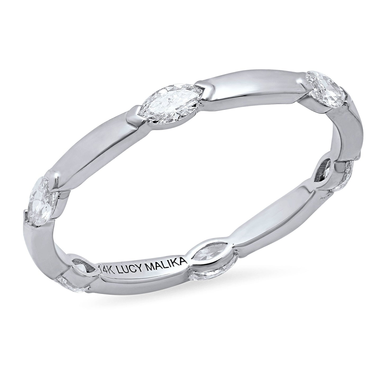 LUCY BRIDAL NAVETTE BAND DIAMOND RING