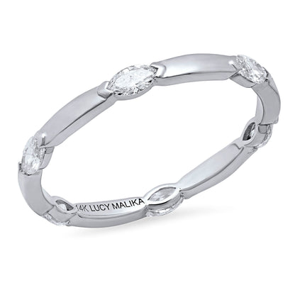 LUCY BRIDAL NAVETTE BAND DIAMOND RING