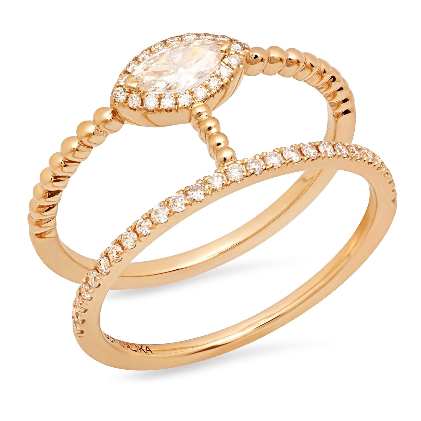 LUCY MALIKA DUPLE-BAR NAVETTE RING