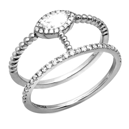 LUCY MALIKA DUPLE-BAR NAVETTE RING