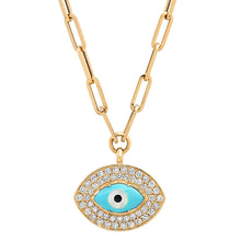 Load image into Gallery viewer, LUCY MALIKA AZUL EVIL EYE NECKLACE