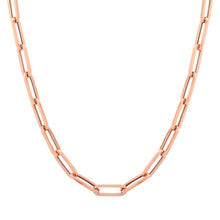 Load image into Gallery viewer, 14K Gold Long Link paperclip Chain Necklace