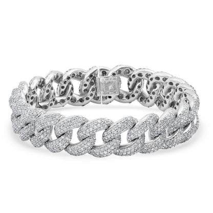 LUCY MALIKA PAVE DIAMOND CUBAN LINK BRACELET