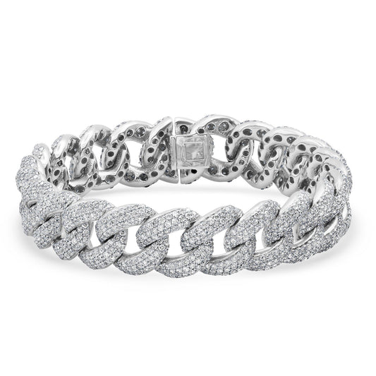 LUCY MALIKA PAVE DIAMOND CUBAN LINK BRACELET