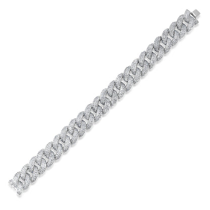 LUCY MALIKA PAVE DIAMOND CUBAN LINK BRACELET