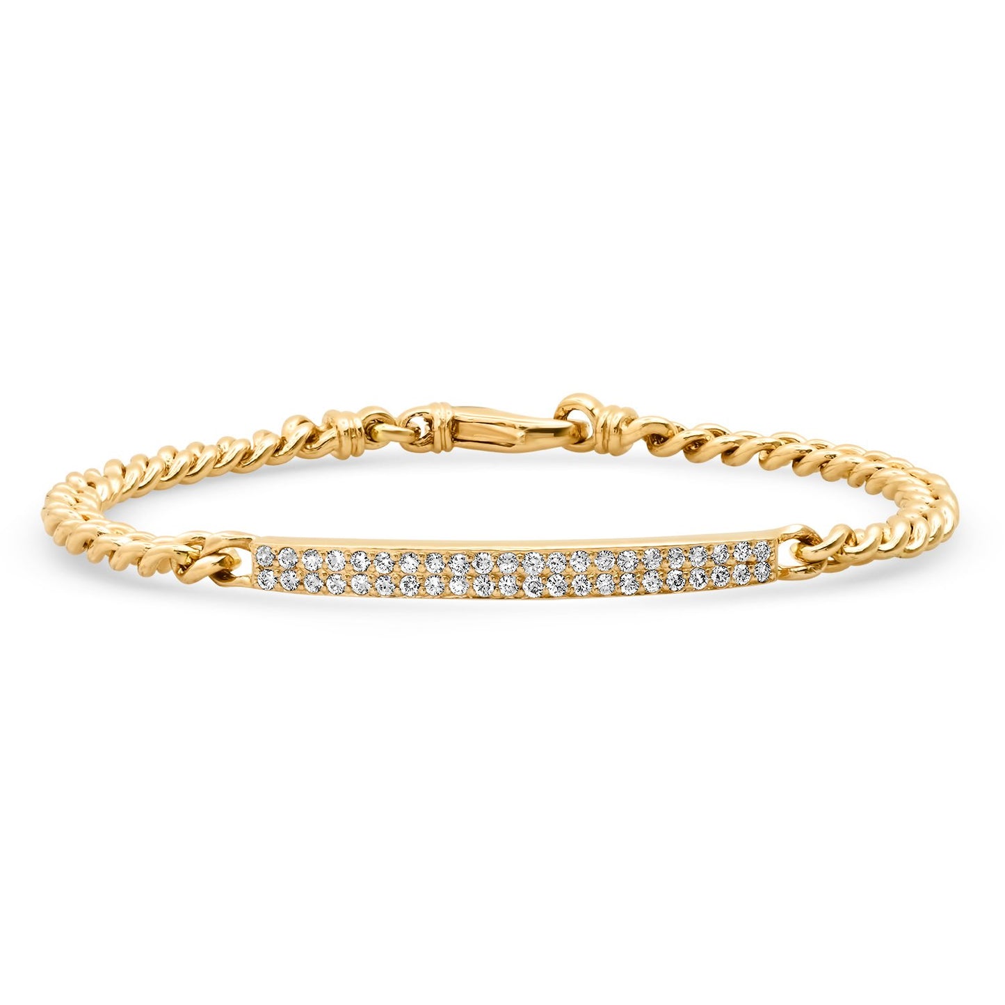 LUCY MALIKA PAVE DIAMOND CUBAN LINK TENNIS BRACELET
