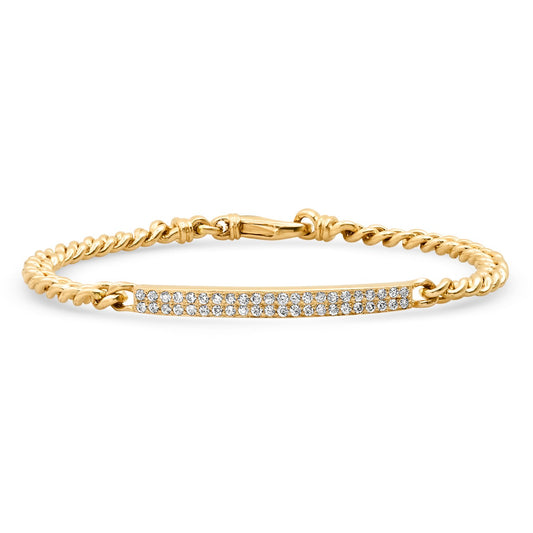 LUCY MALIKA PAVE DIAMOND CUBAN LINK TENNIS BRACELET
